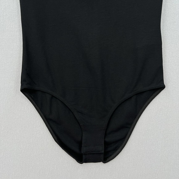 MAJE Off the Shoulder Bodysuit Womens 1 Small Black Double V-neck Short Sleeve - Picture 6 of 15